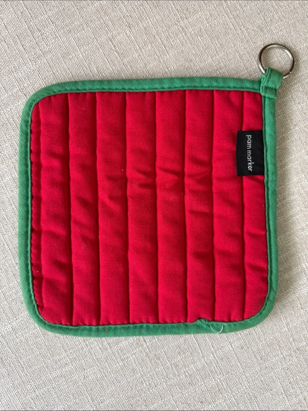 Grandma Potholder with 'Over The River' Text
